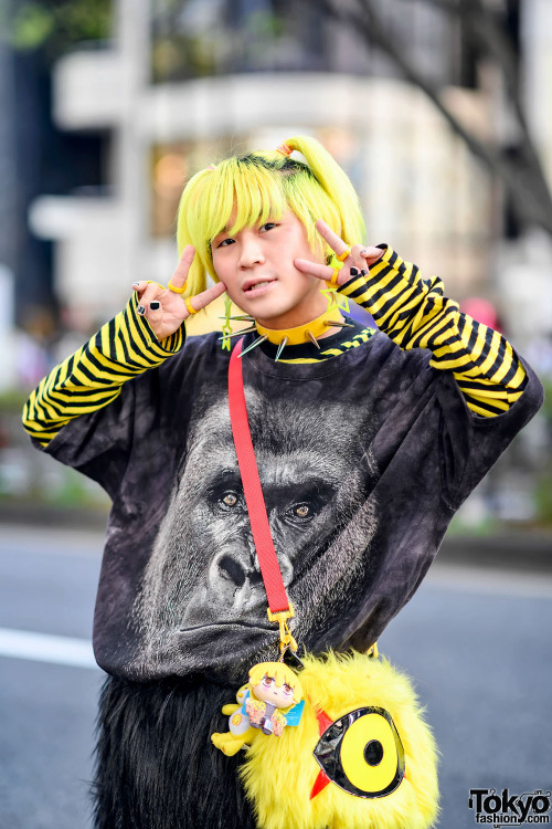Japanese kawaii idol, Harajuku shop staff, and self proclaimed 7-year-old alien Shindi on the street