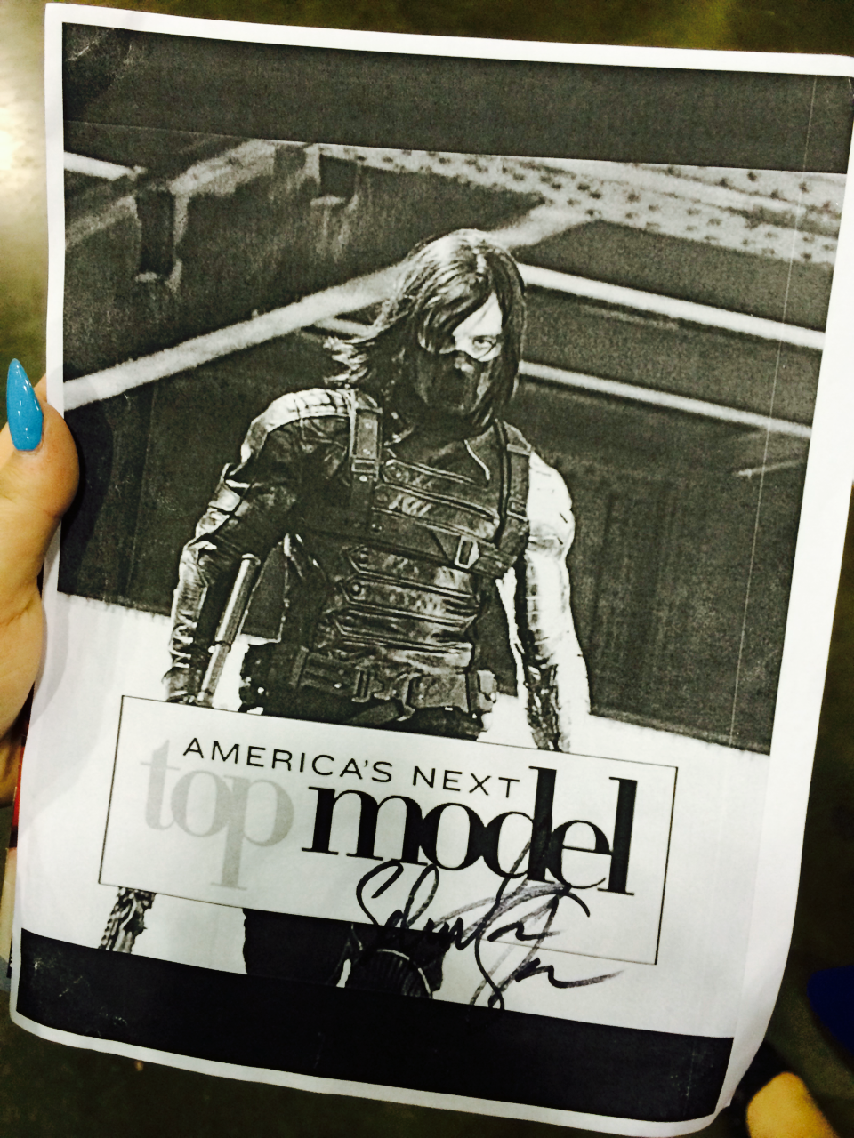 fassbenderassdown:  This Is what I got Seb to sign he absolutely loved it! He laughed