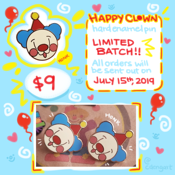 c2oh:  ayeun-art: Order a clown pin HERE today!! * ALL ORDERS WILL BE SENT OUT ON