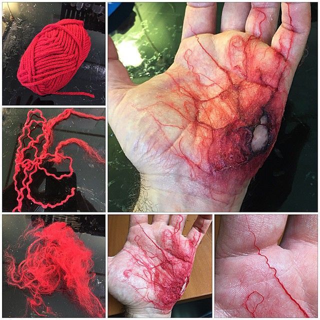 halloweencrafts:  DIY Yarn Veins by Marc Clancy on Instagram. *For one of the sickest