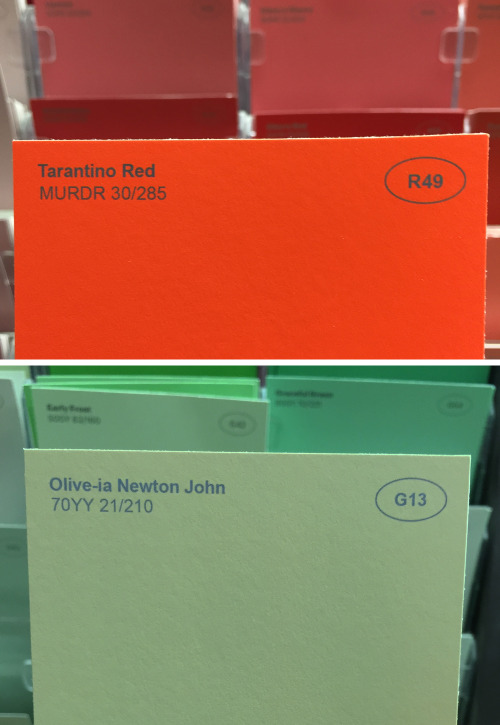 versacepirate: obviousplant: Renamed paint colors. this is it right here my fav post wow