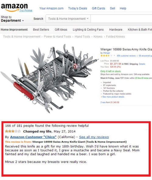 srsfunny:  Best Amazon Review Everhttp://srsfunny.tumblr.com/ 