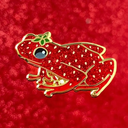 sosuperawesome:Glitter Frog Pins // Heartel on Etsy
