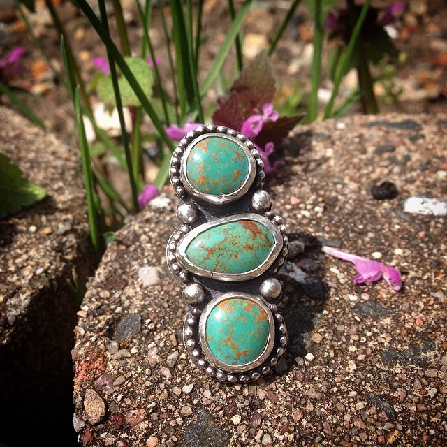 Silver Raven Studio — Sending this lovely triple turquoise ring out...
