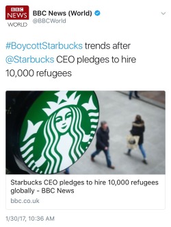 galactic-kat:  weavemama:  weavemama: The Islamphobia is so strong in this country people are boycotting a business that’s willing to help out those in need. To all the people who wanna boycott a business for helping out the Muslim refugees, I also