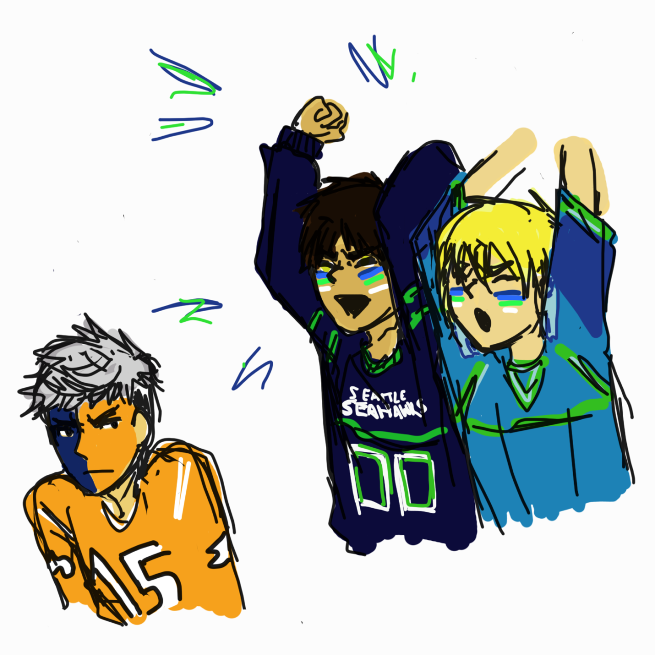 themissinglenk:   WOO HAWKS WHAT’S UP JEAN  sorry emerald city loyalty over here