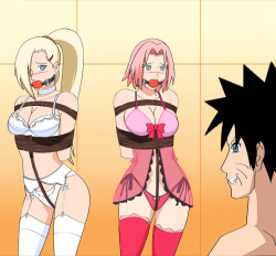 grosslyabnormal:  Sakura Haruno &amp; Ino Yamanaka Tied Up &amp; Gagged by songokussjsannin8000