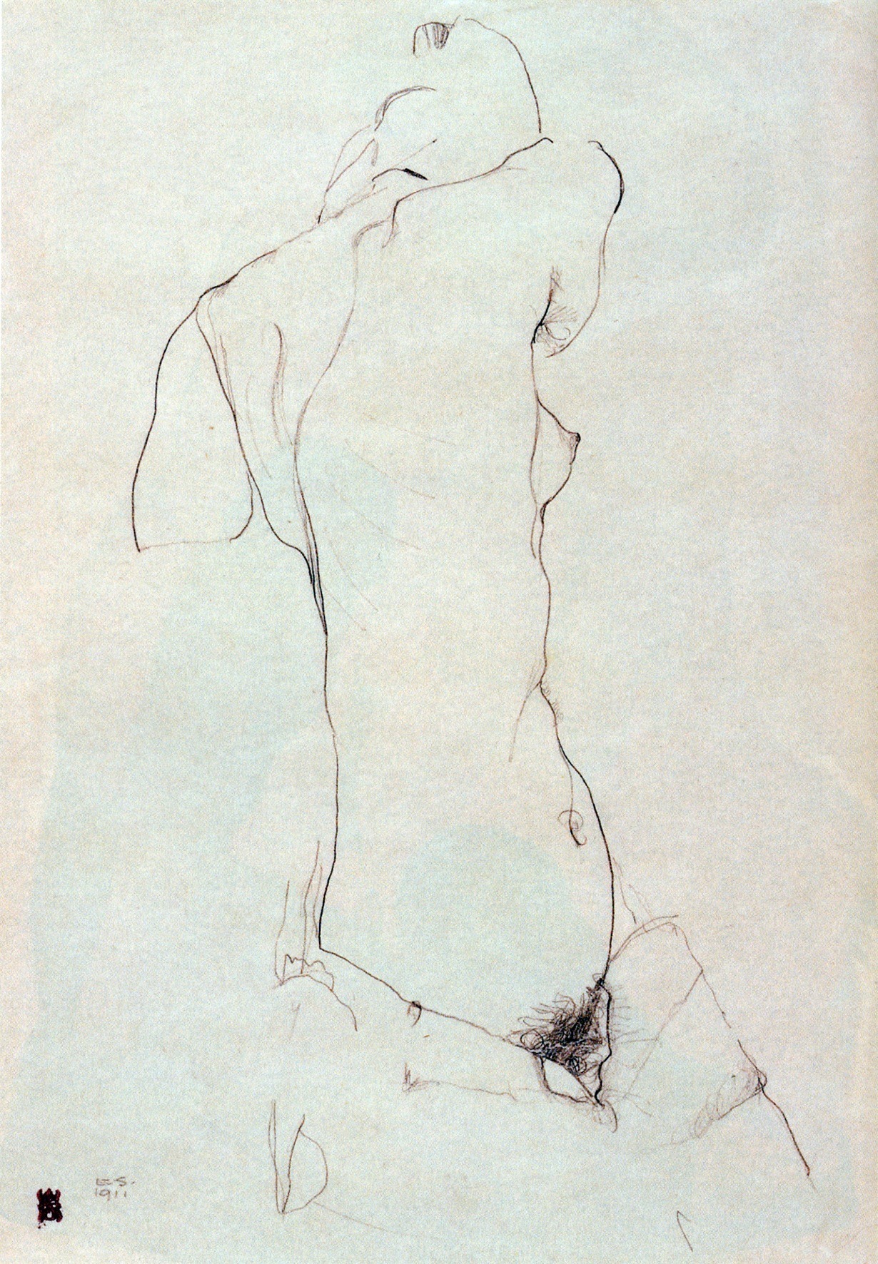 red-lipstick:  Egon Schiele (1890-1918, Austrian) - Nude, 1911    Drawings 