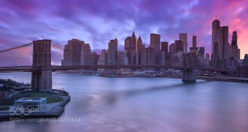 Brooklyn Bridge Under Sunset by sunj99