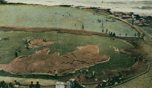 Original map of the World Pool, Newcastle Ocean Baths, 1937: a “world in miniature where young