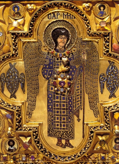 Icon with full-length portrait of St. Michael Detail of panel from the Pala d'Oro; 12th-13th century