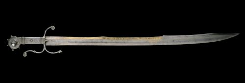 art-of-swords:FalchionDated: circa 1490Culture: ItalianMedium: steel, engraved, etched, and partly g