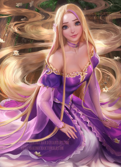 sakimichan:   my take on a classic tale, ‪Rapunzel‬. I really