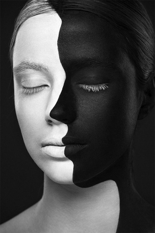 Painted faces by Valeriya Kutsan (here and here)