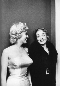 fuckyesoldhollywood:  I’m sure I’ve posted this before but…Marilyn and Marlene! 