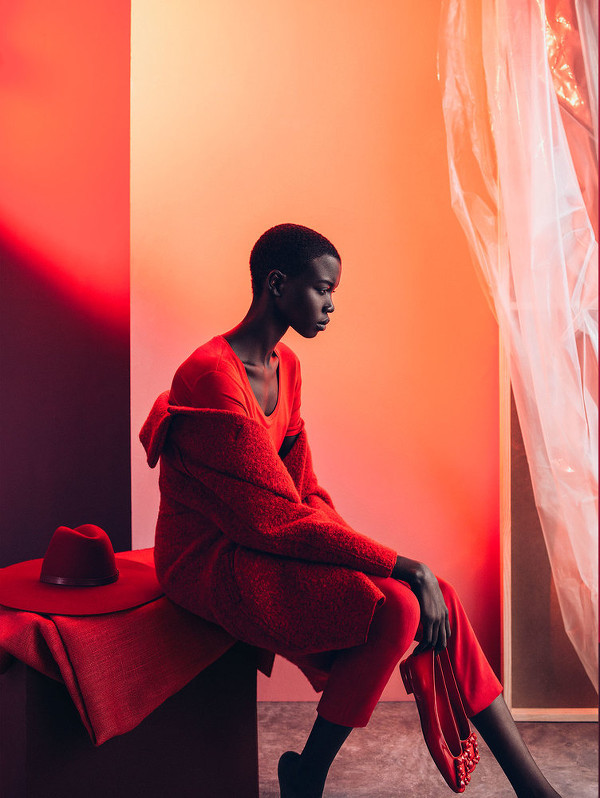exquisite-blackness:  Red Hot: Nykhor Paul for Marie Claire South Africa   النوبي