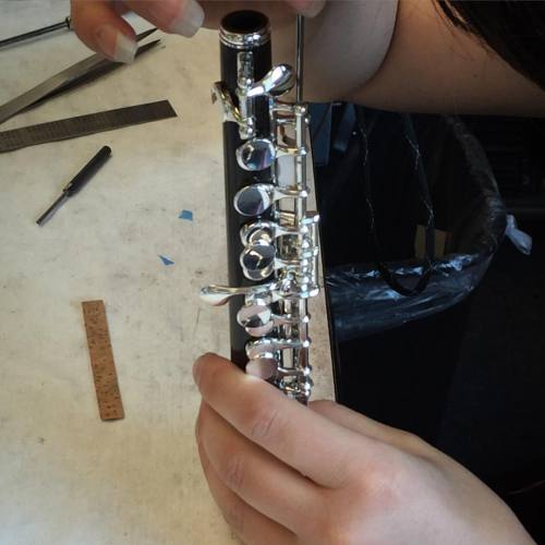 Handmade Custom piccolo in the works today &ndash; grenadilla with sterling silver mechanism. #p