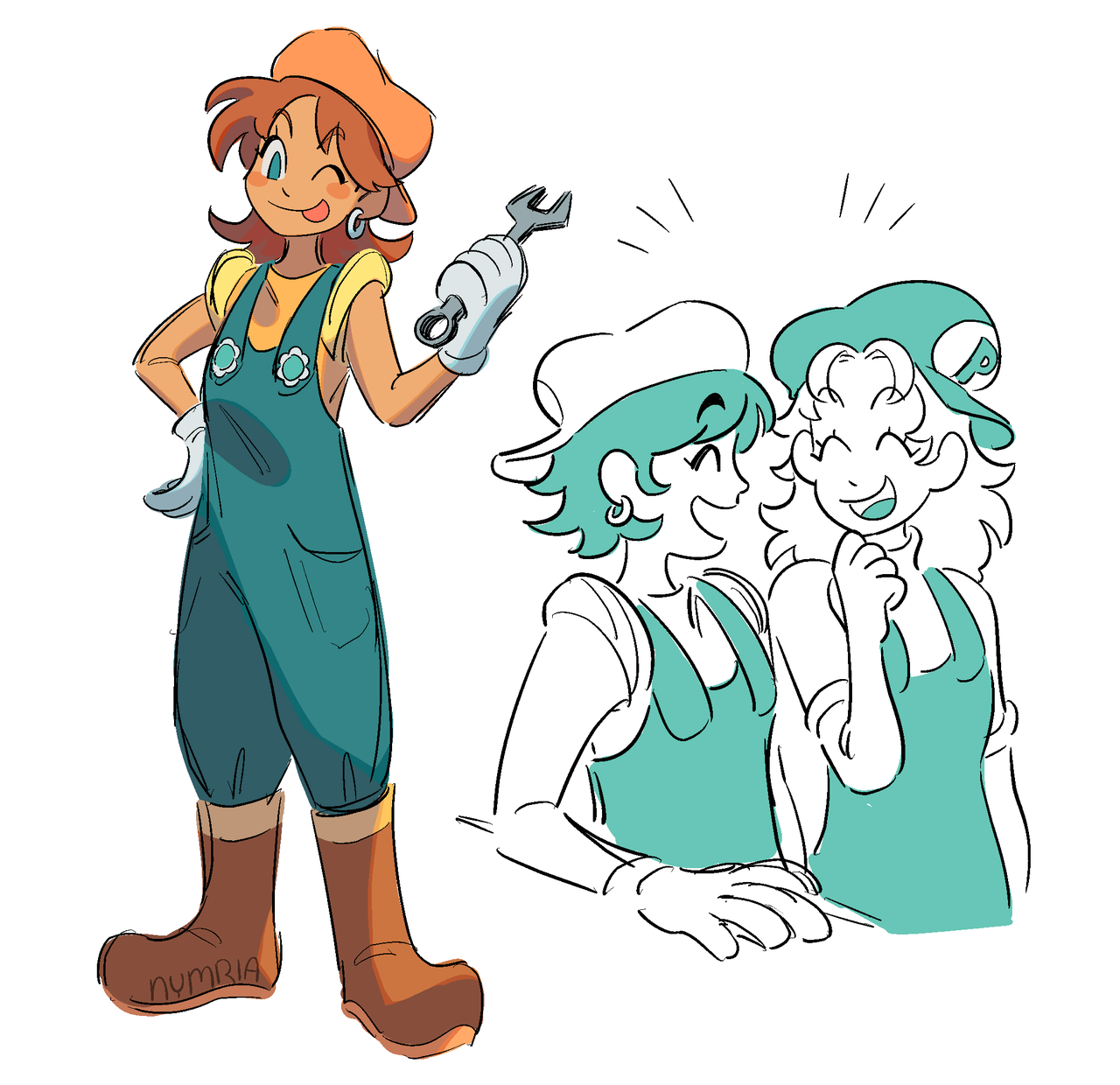 nymria:plumber peach and plumber daisy doodles based off this old official comic