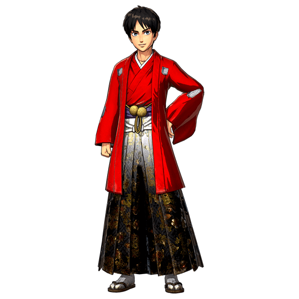 The standard and DLC costumes for Eren in the KOEI TECMO Shingeki no Kyojin Playstation