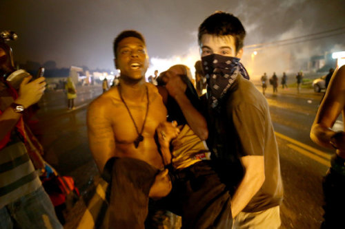 anarcho-queer:Captain Johnson Breaks Promise, Uses Tear Gas And Military Vehicles Against Ferguson P