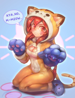 ptcrow:  ShyvaNyan Shyvana cosplays Meowkai skin. 