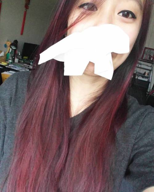 Flashback Friday to some day when I had tissues up my nose and redder hair. #Idkwhyihavethispictureo