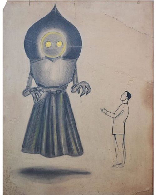 desertislandcomics: Police sketch of the Flatwoods Monster, sighted by seven people in West Virginia