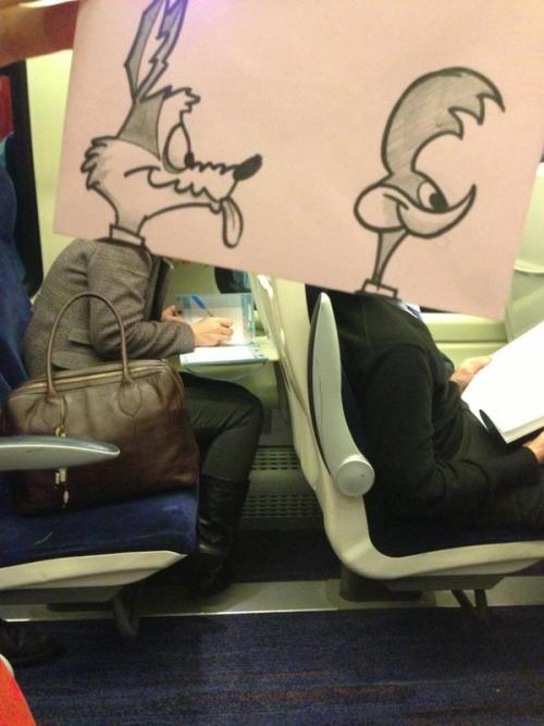 tastefullyoffensive: How to Pass Time on the Train by October JonesRelated: Subway Snapchat Art