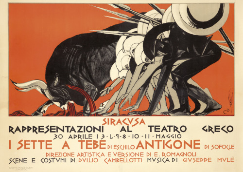 rare-posters:I Sette a Tebe / Antigone. 1924. Duilo Cambellotti.