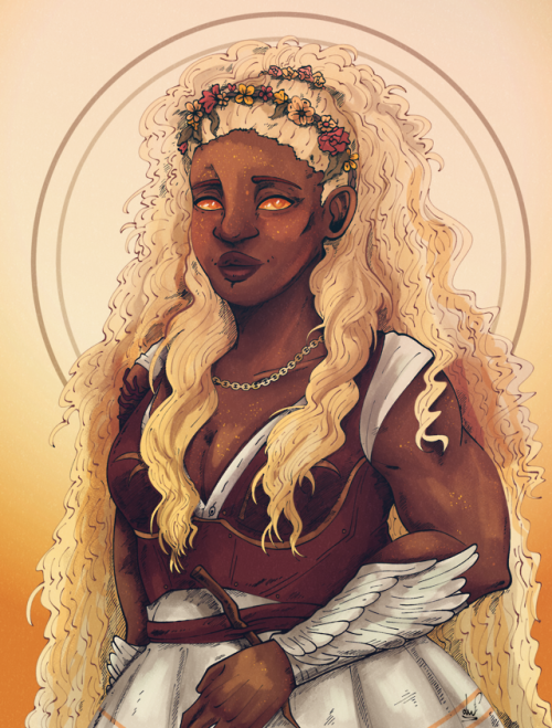 boudicathebrave: lucdrawsthings: reani?? you mean a beautiful angel that I adore?? [id: fan art of R