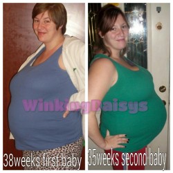 winkingdaisys:  Left 2008 - Right 2010  Throwback prego pics.
