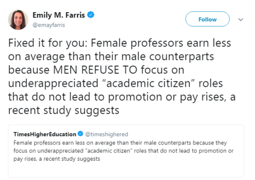 profeminist:“Fixed it for you: Female professors earn less on average than their male counterp