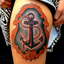 thievinggenius:  Tattoo done by Dan Smith.