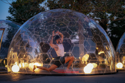 Welcome to the 21st Century Socially Distant Outdoor Yoga Domes Invade the Open Spaces of Toronto Co