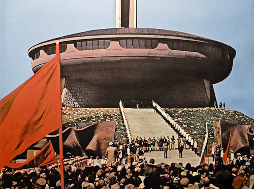     The Buzludzha Monument, completed 1981 in Bulgaria, commemorates the formation of a formal socia