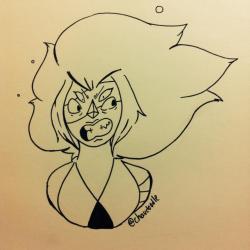 chaudoodle:  Happy Inktober! Follow and reblog if you like it guys please! Day 1 i decided to do everyone’s favorite fusion of boiling hate and anger, Malachite 