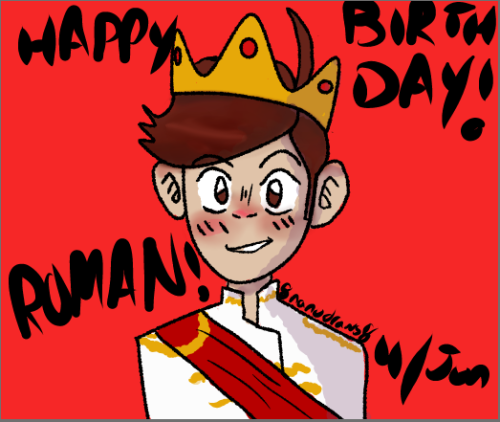 I made a little Roman doodle for his birthday!!! :)Everyone I know is making angst so I wanted to ma