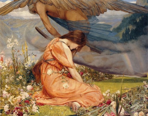 oldpaintings:The Garden of Adonis–Amoretta and Time, 1887 by John Dickson Batten (English, 1860–1932