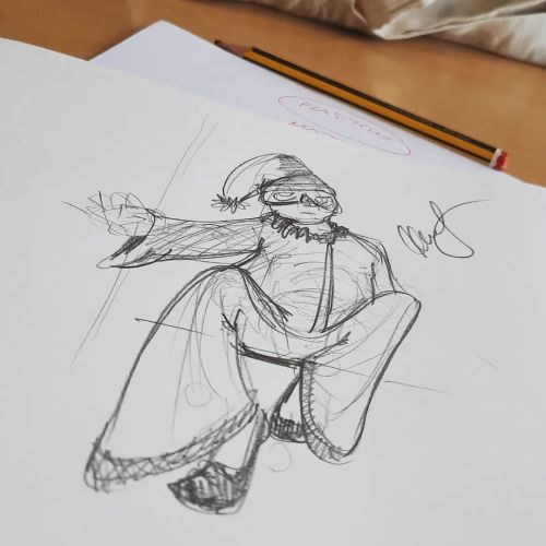 Sala professori (I know I can’t drawing but I have fun) #pulcinella #punch #drawingpencil #dra