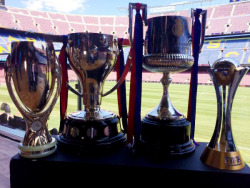 bu5quets:  4 trophies Barça won this season