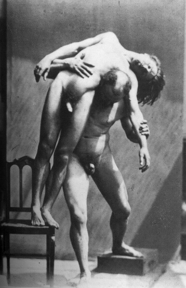 vintagemusclemen:This is an 1880′s photographic study for the French sculptor Alexandre Falguiere’s 