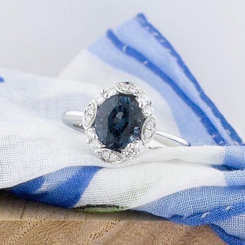 Spinel is another birthstone for August. We particularly like the blue ones and sometimes work with 