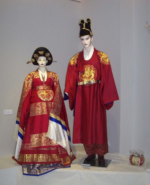 Korean female and male Hanbok robes
