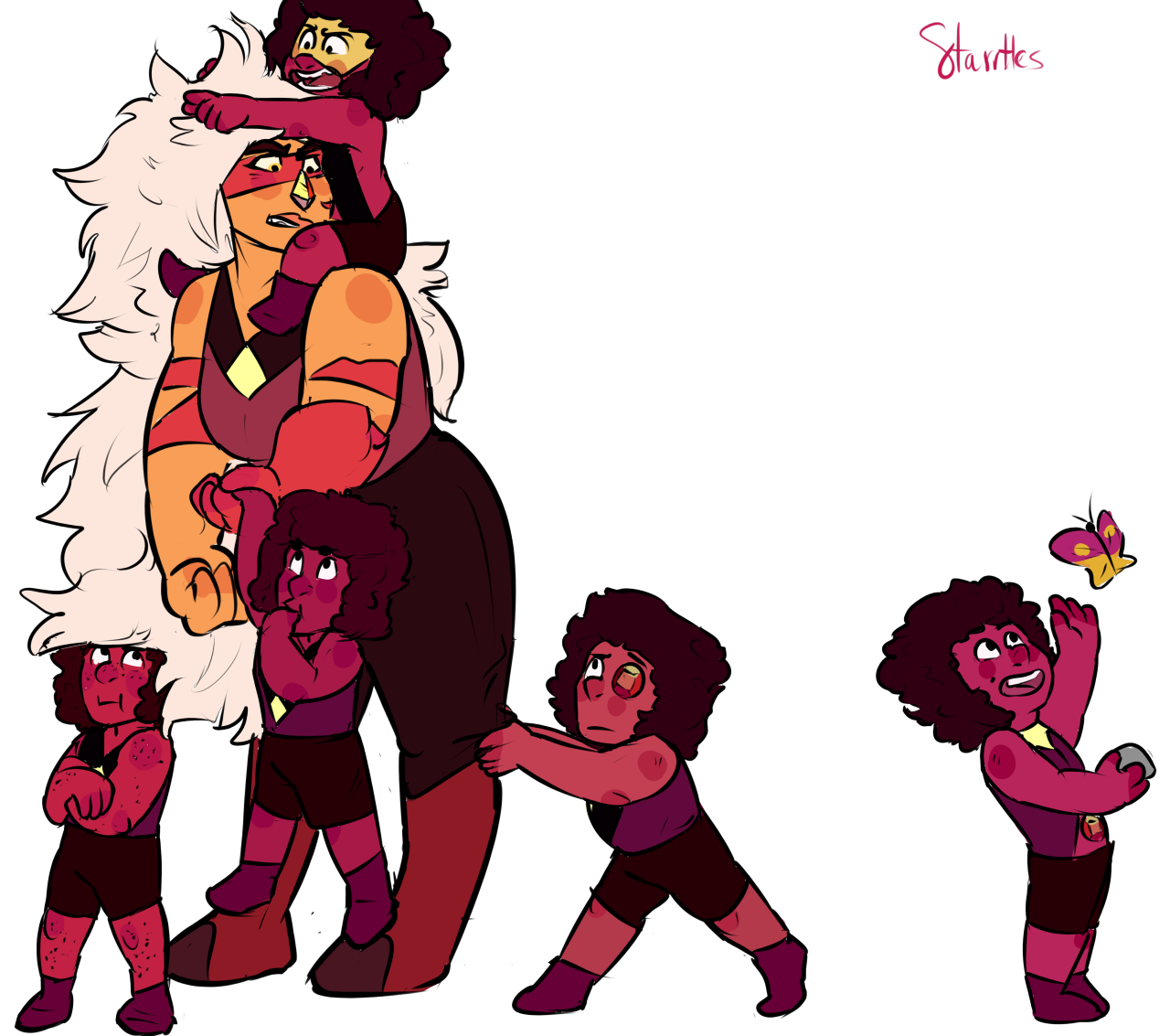 starrtles: I drew the thing In which the Rubies find Jasper and she inadvertedly
