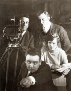 wehadfacesthen:  Alfred Hitchcock directing The Mountain Eagle in 1926, a film now considered to be lost. With wife Alma Reville assisting  via indypendent-thinking   (by petkenro) 