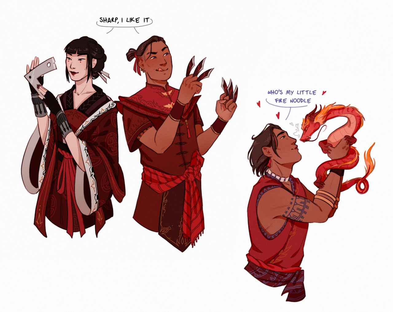 ash-and-starlight:Idiots in love in the Fire Nation + family bonding time, kind of a follow up to this Image id under the cut!Keep reading