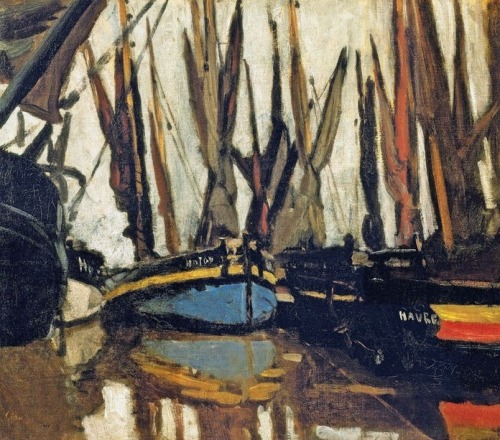 Monet - Barques de pêche - 1866Monet - Bateaux de pêche, Honfleur - 1866