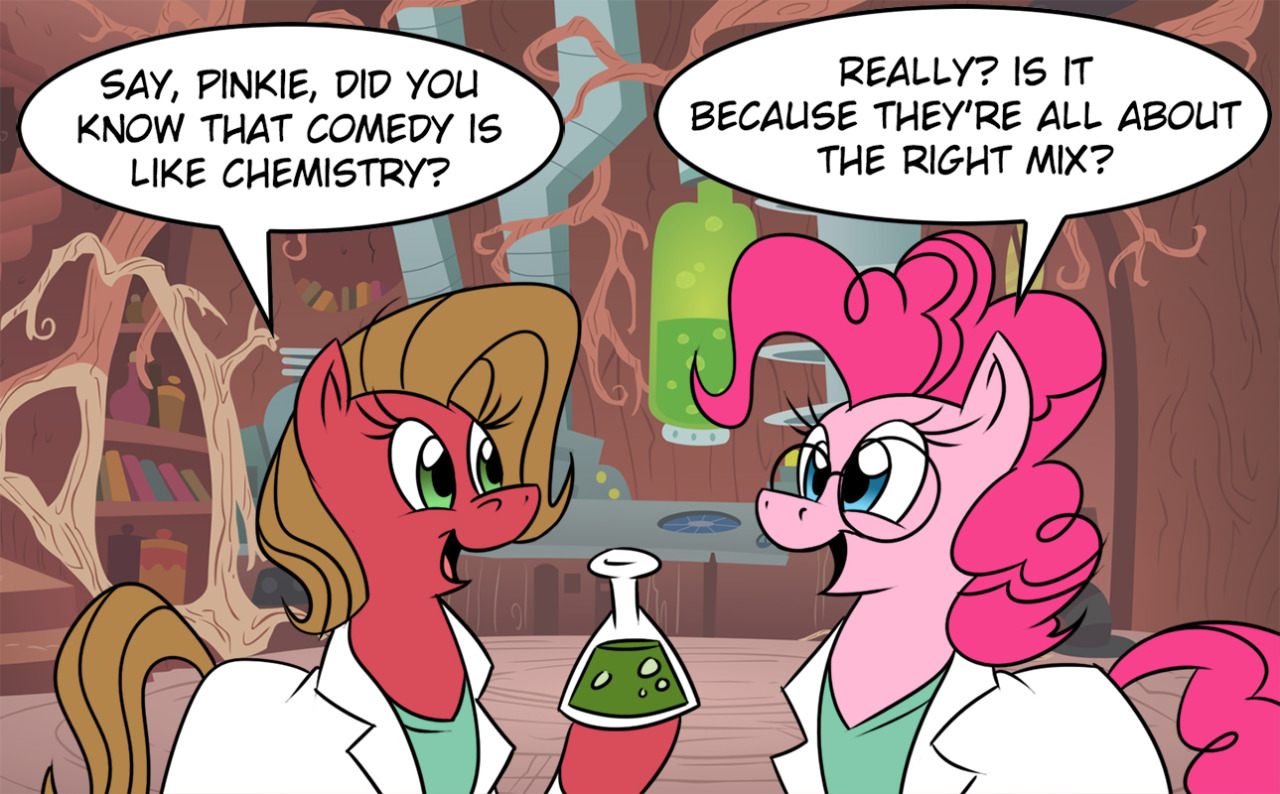 askpun:  A bit of reaction-ary humor with Pinkie Pie Solutions! Artwork by Matt