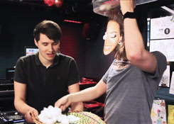 amazingphil-gifs:   Phil's cotton ball challenge fails (x)  Requested by anonymous 