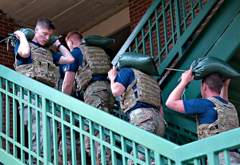 soldierboysdiscipline:Paratroopers running with sandbags during a hard PT session